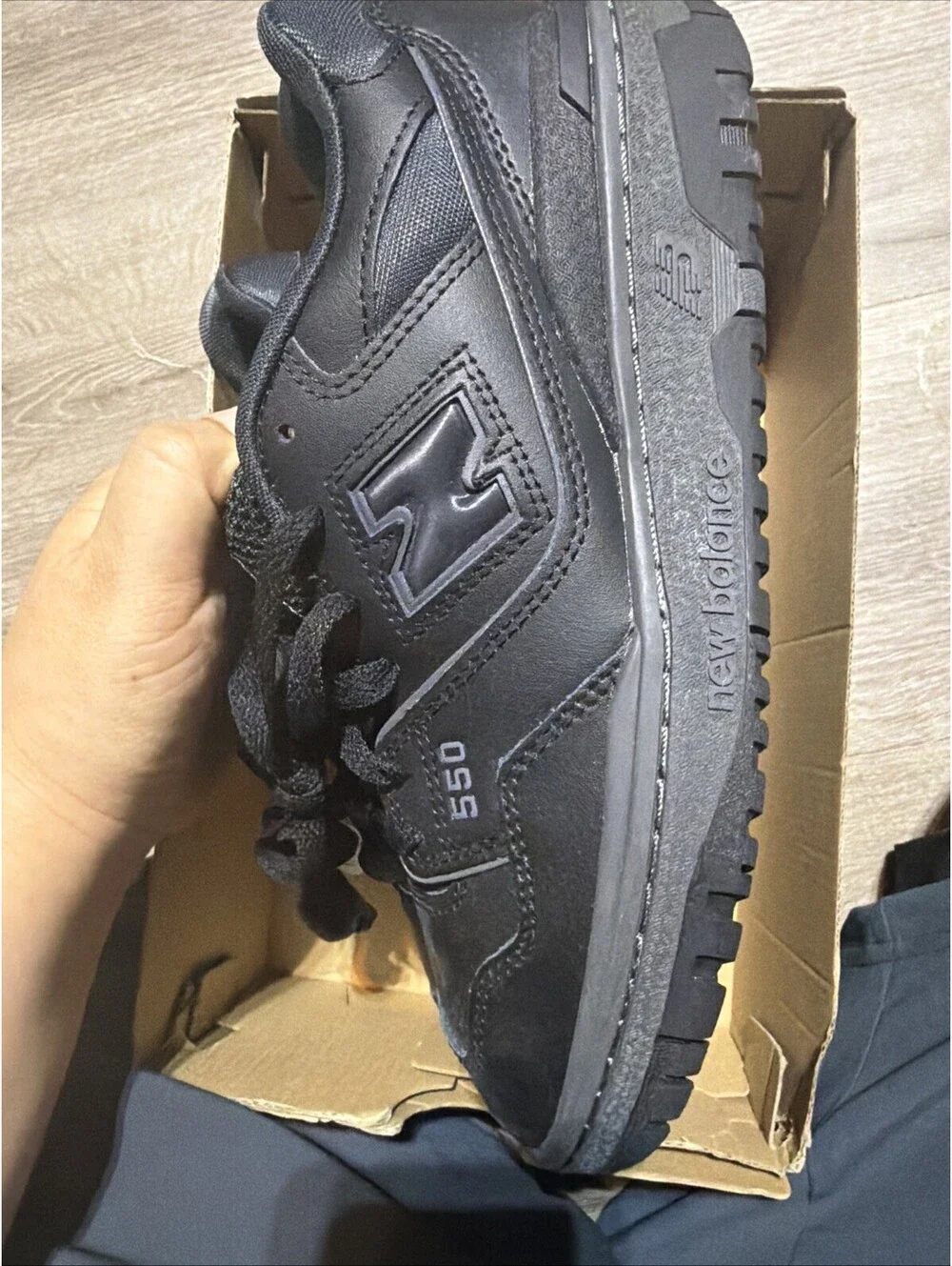 New Balance 550 Triple Black (GS) GSB550BB Men's / Youth Size 7 Womens Size 8.5